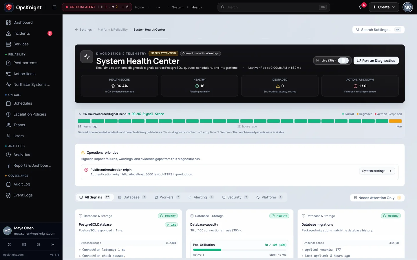 OpsKnight operations product view